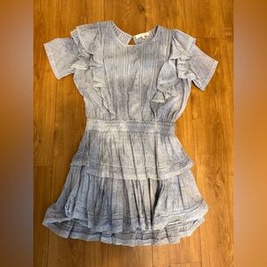 LoveShackFancy Natasha Gray Mini Dress